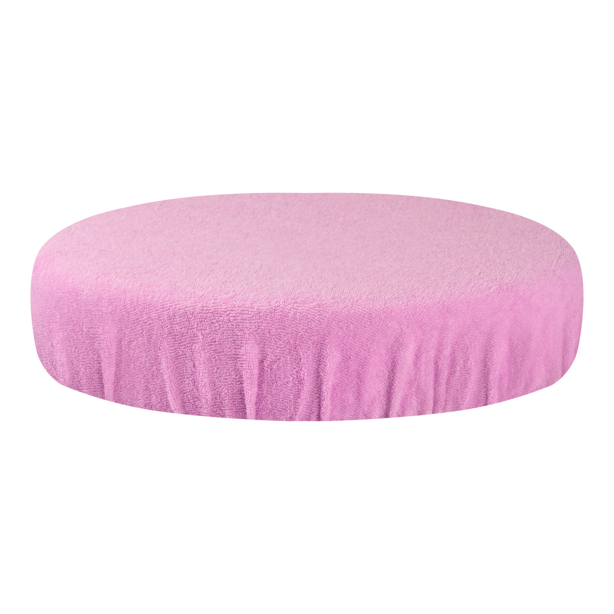 ActiveShop Beauty Stool Elastic Cover 30-35cm Terry Fabric Pink - full product view at an angle on a white background