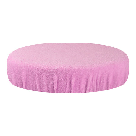 ActiveShop Beauty Stool Elastic Cover 30-35cm Terry Fabric Pink - full product view at an angle on a white background