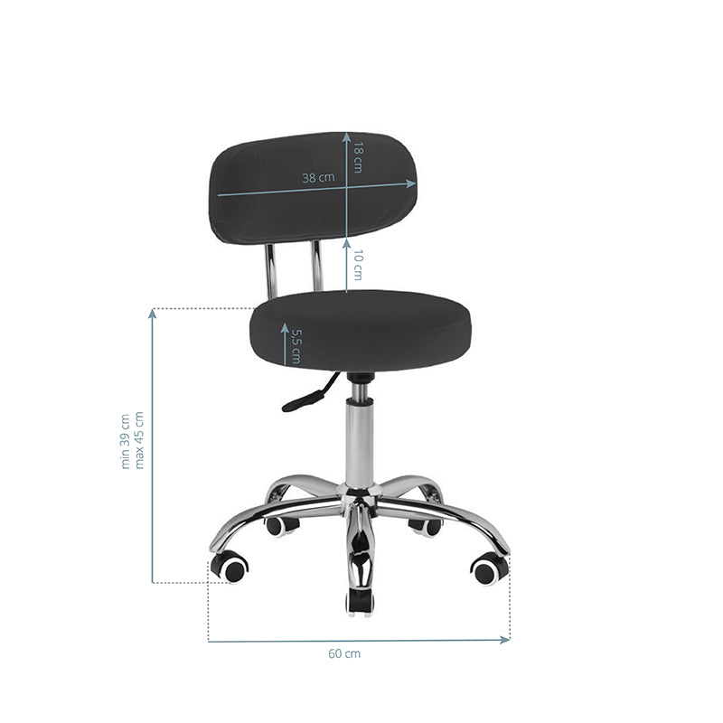ActiveShop Beauty Stool For Pedicure A-007 Black - full product view on a white background