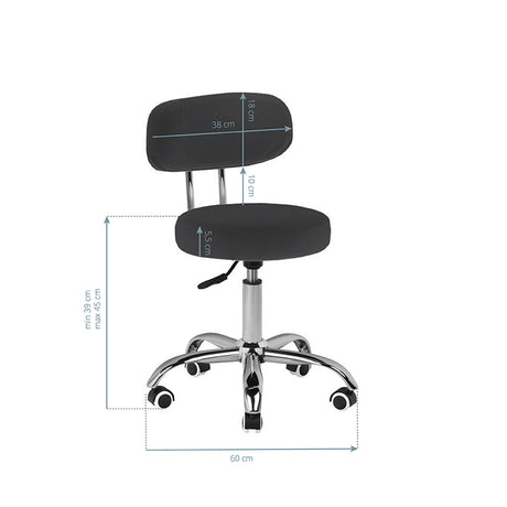 ActiveShop Beauty Stool For Pedicure A-007 Black - full product view on a white background