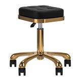 ActiveShop Beauty Stool M-1645 Black Gold - full product view at an angle on a white background