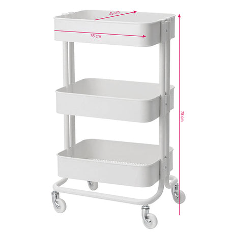 ActiveShop Beauty Trolley HS05 White - front view showing the storage and construction details