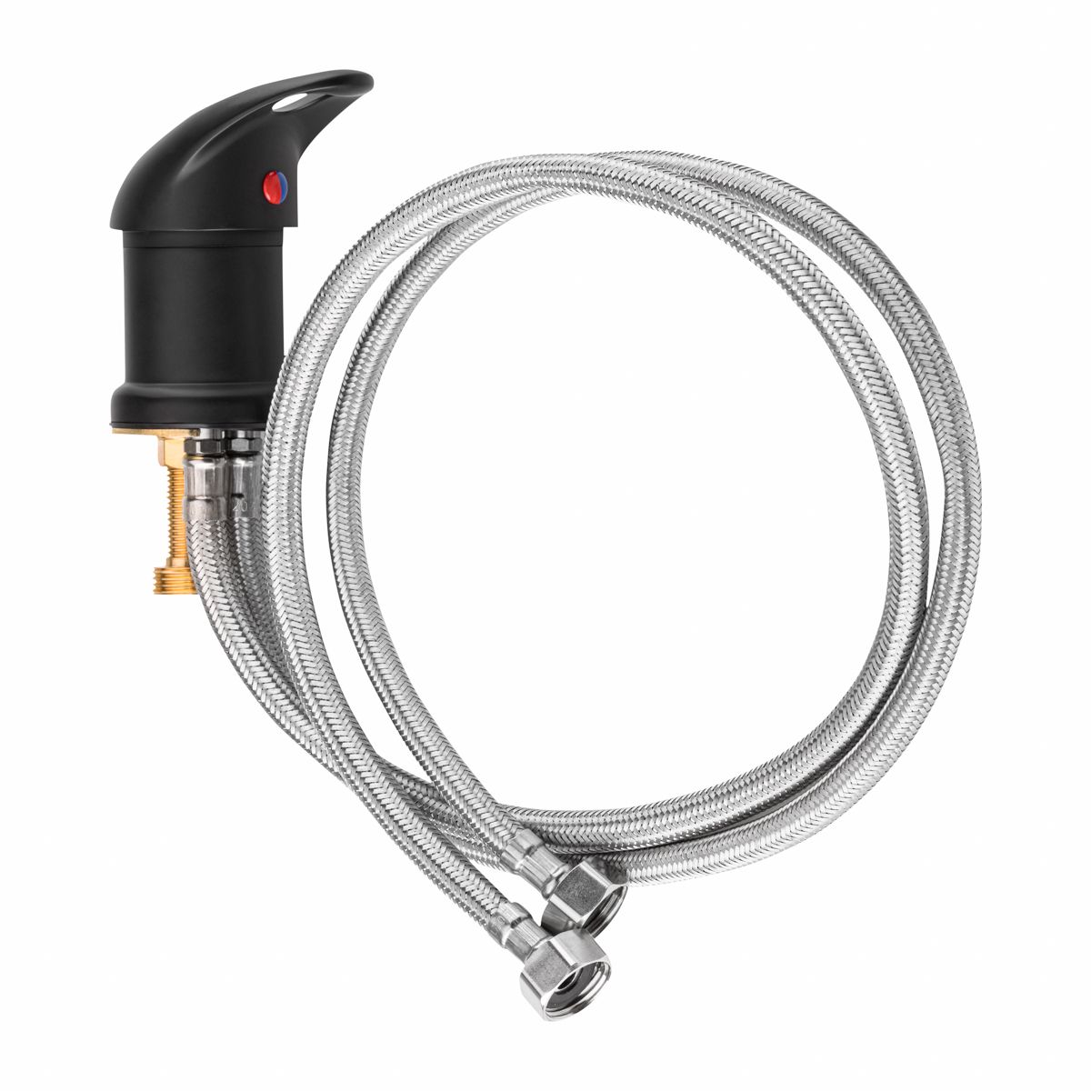 ActiveShop Black Backwash Unit Mixer Tap - chrome basin fitting on a white background