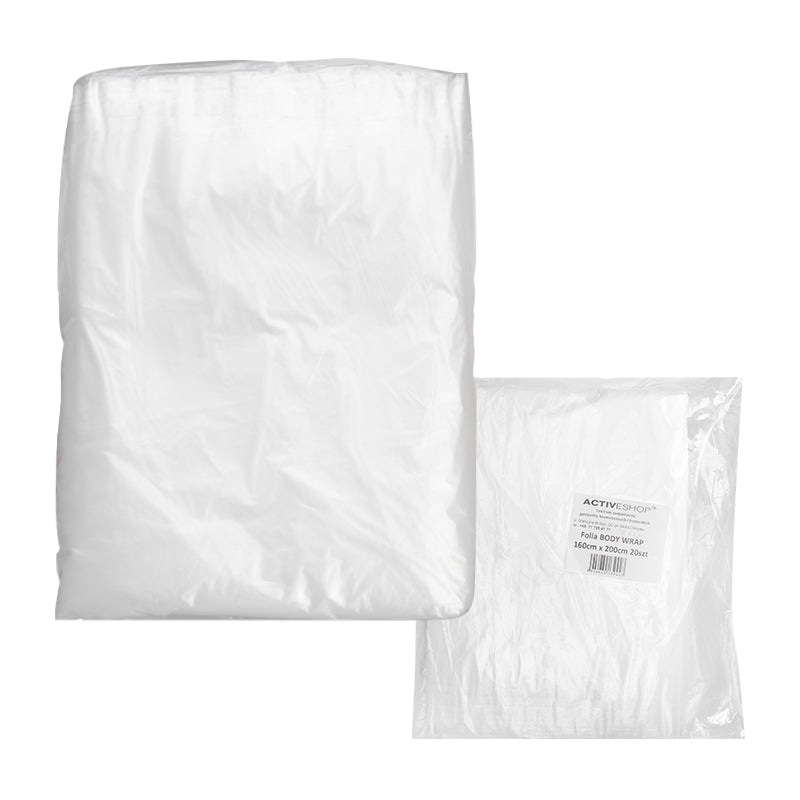 ActiveShop Body Wrap Film, 20 Pcs 160cm X 200cm - arranged with the included components on a white background
