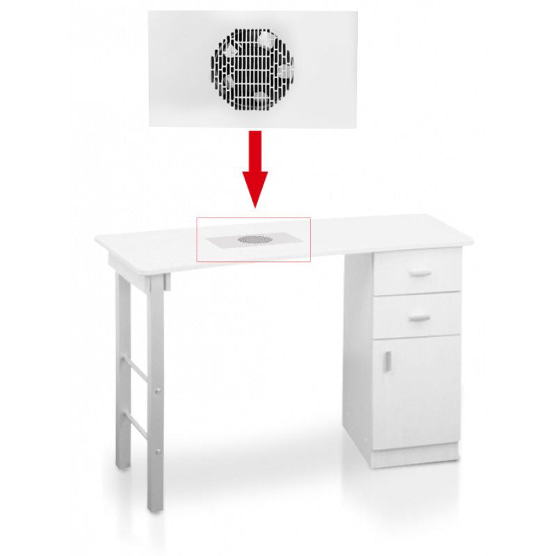 ActiveShop Built-in White Dust Collector - main unit with included components on a white background
