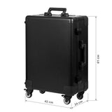 ActiveShop Case Portable Makeup Stand T-27 Black - dimensions and measurements shown
