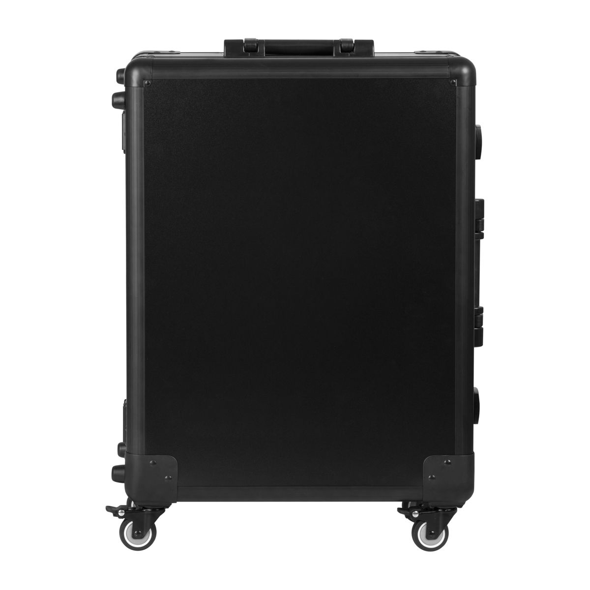 ActiveShop Case Portable Makeup Stand T-27 Black - portable makeup station opened to show the mirror and storage trays