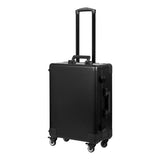ActiveShop Case Portable Makeup Stand T-27 Black - portable makeup station opened to show the mirror and storage trays