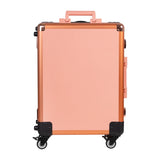 ActiveShop Case Portable Makeup Stand T-27 Rose Gold - portable makeup station opened to show the mirror and storage trays