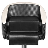 ActiveShop Children's Barber Chair Booster Seat Black - reclined side view with the footrest extended