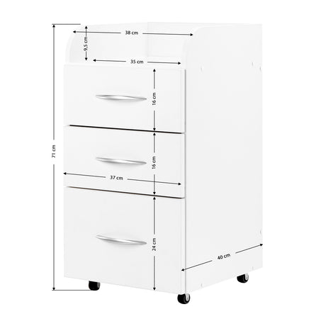 ActiveShop Combi Cabinet II White - front view showing the storage and construction details