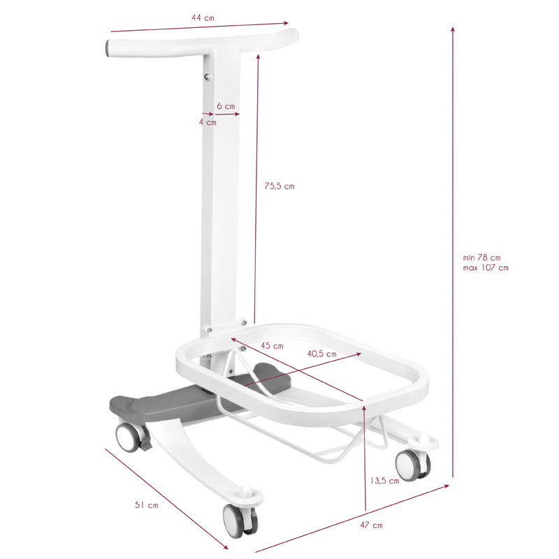ActiveShop Comfort Mobile Pedicure Bowl Stand With Height Adjustment - full product view on a white background
