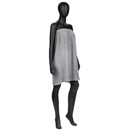 ActiveShop Cotton Wrap Towel Robe For Beauty Treatments Grey - isolated on a white background