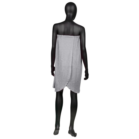 ActiveShop Cotton Wrap Towel Robe For Beauty Treatments Grey - isolated on a white background