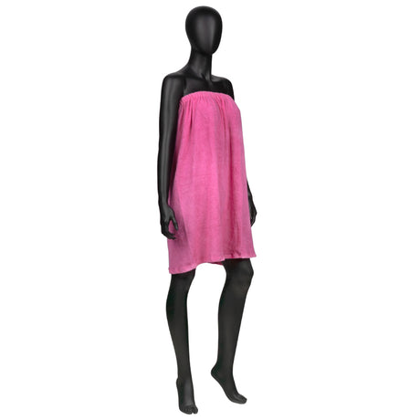 ActiveShop Cotton Wrap Towel Robe For Beauty Treatments Pink - isolated on a white background