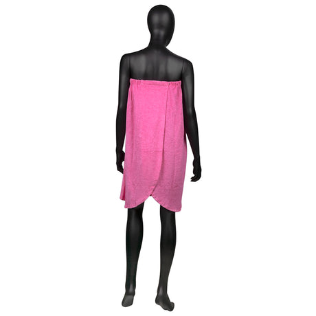 ActiveShop Cotton Wrap Towel Robe For Beauty Treatments Pink - isolated on a white background