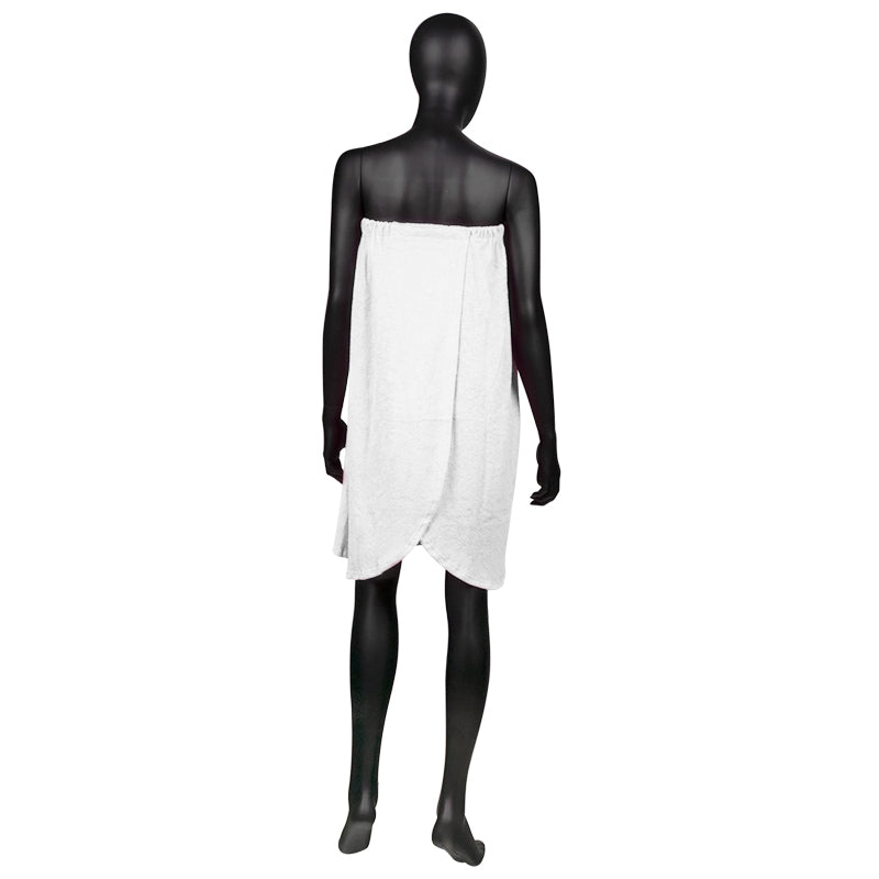 ActiveShop Cotton Wrap Towel Robe For Beauty Treatments White - isolated on a white background
