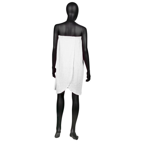 ActiveShop Cotton Wrap Towel Robe For Beauty Treatments White - isolated on a white background