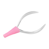 ActiveShop Cuticle Nippers Silicone Cover Pink - stainless-steel nippers with the cutting jaws visible on a white background