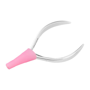 ActiveShop Cuticle Nippers Silicone Cover Pink - stainless-steel nippers with the cutting jaws visible on a white background