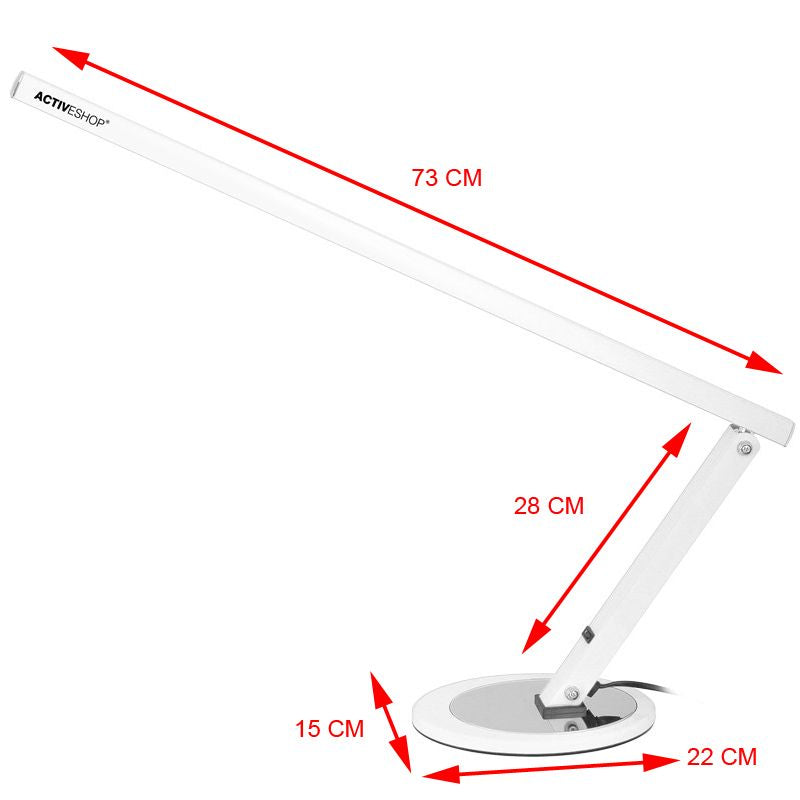 ActiveShop Desk Led Lamp Slim White - dimensions and measurements shown