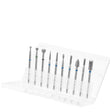 ActiveShop Diamond Nail Drill Bits Set 10 pcs - arranged with the included components on a white background