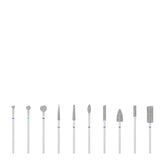 ActiveShop Diamond Nail Drill Bits Set 10 pcs - arranged with the included components on a white background