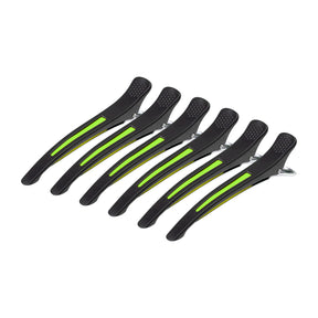 ActiveShop E-13 Hair Sectioning Clips 11.5cm Neon Mix - 6 Pack - isolated on a white background