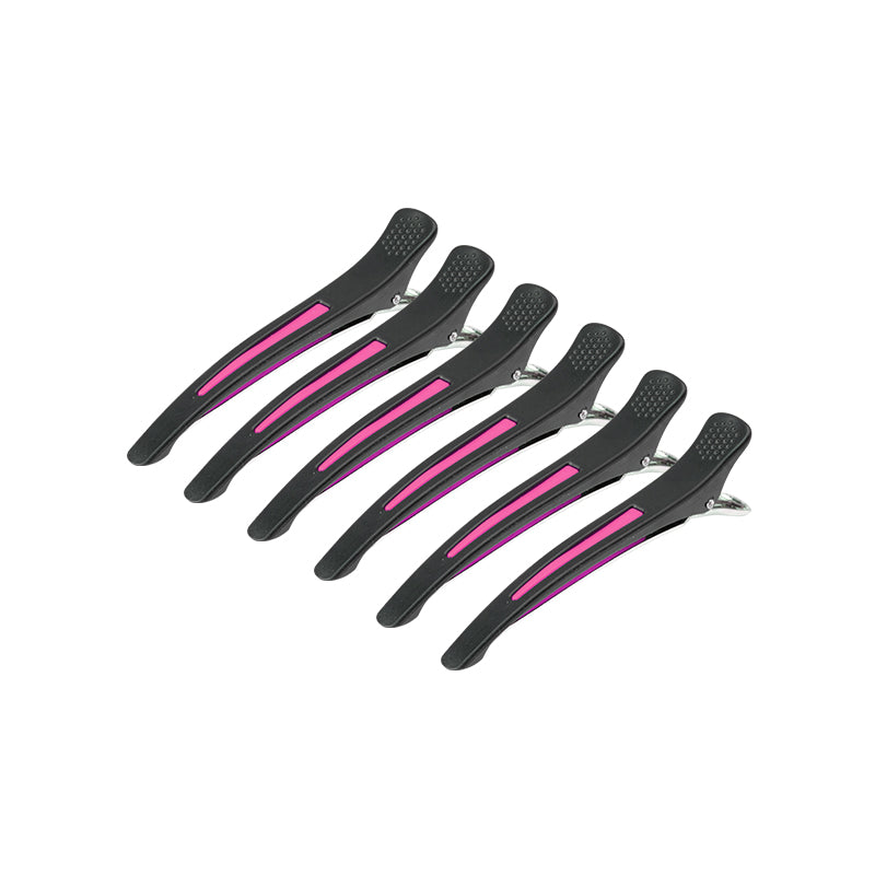 ActiveShop E-13 Hair Sectioning Clips 11.5cm Neon Mix - 6 Pack - isolated on a white background