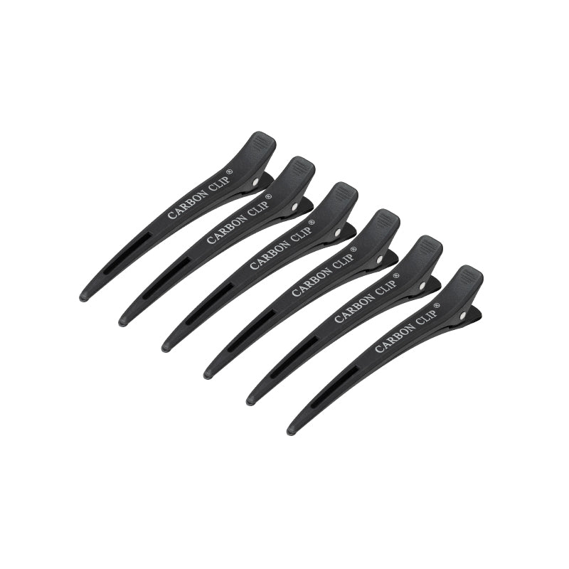 ActiveShop E-15 Carbon Hair Sectioning Clips 11.5cm Black - 10 Pack - isolated on a white background
