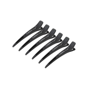ActiveShop E-15 Carbon Hair Sectioning Clips 11.5cm Black - 10 Pack - isolated on a white background