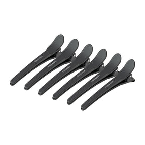 ActiveShop E-17 Hair Sectioning Clips 10.5cm Black - 6 Pack - isolated on a white background