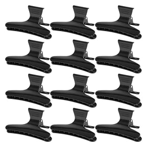 ActiveShop E-54 Hair Sectioning Clips - 12 Pack - arranged with the included components on a white background