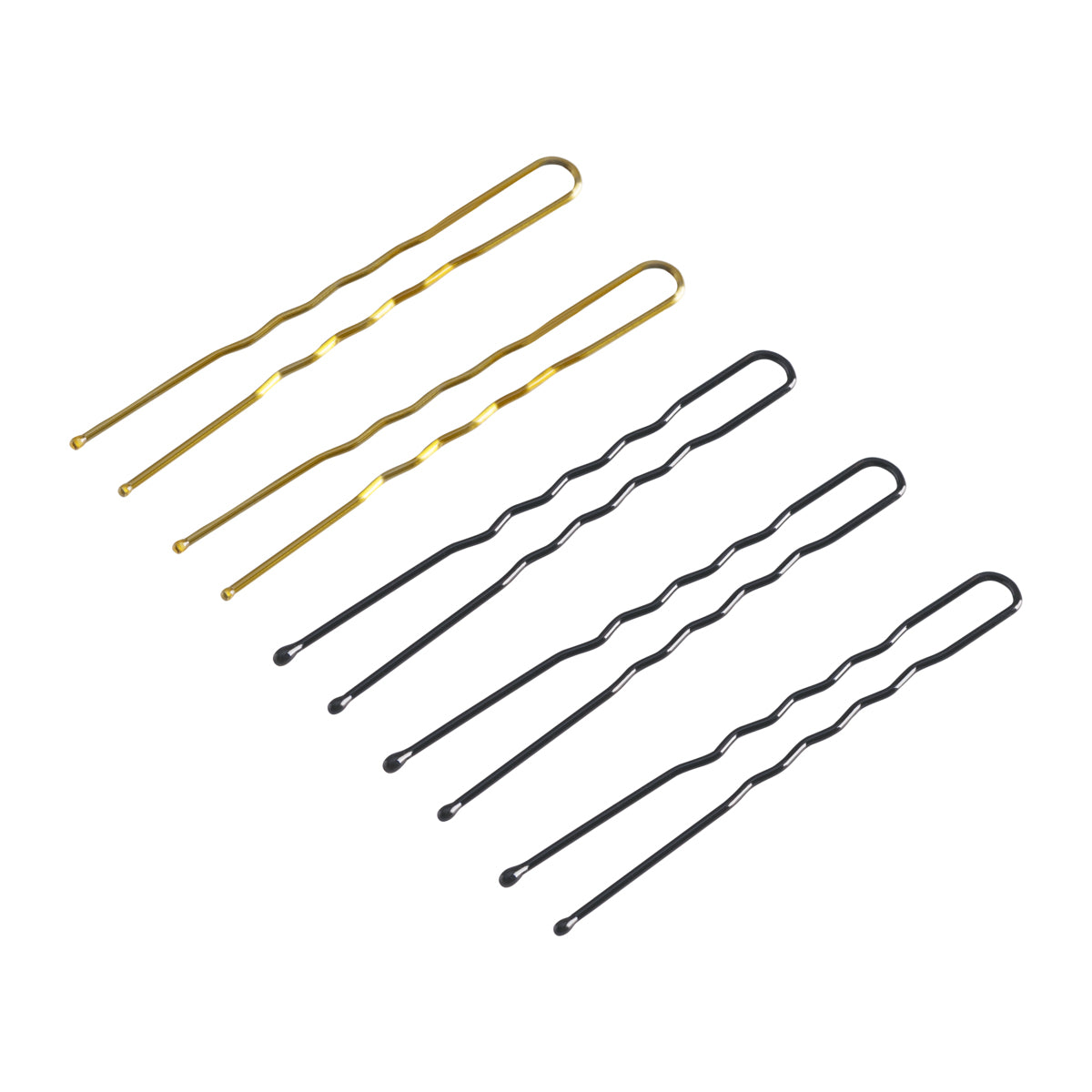 ActiveShop E-56 Hairpins 200 pcs Assorted Colours - arranged with the included components on a white background