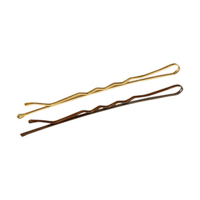ActiveShop E-64 Hairpins 6cm Gold & Brown - 50 Pack - isolated on a white background