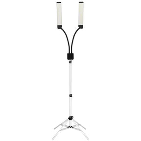 ActiveShop Eyelashes & Makeup LED Lamp Polluks II Black & Silver MSP-lD01 - LED treatment lamp with adjustable light arms on a white background