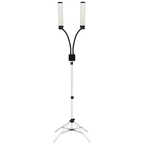 ActiveShop Eyelashes & Makeup LED Lamp Polluks II Black & Silver MSP-lD01 - LED treatment lamp with adjustable light arms on a white background