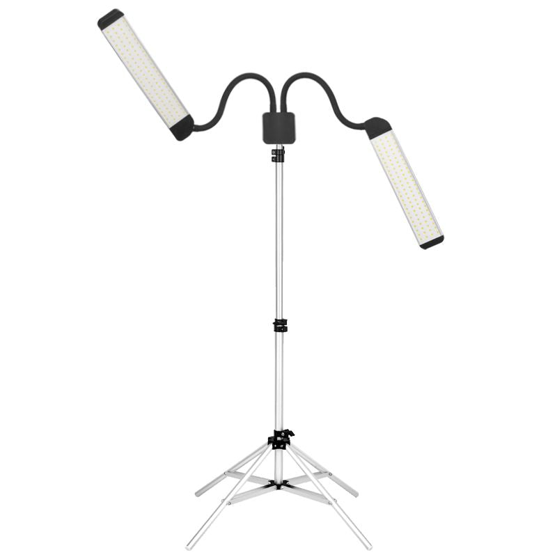 ActiveShop Eyelashes & Makeup LED Lamp Polluks II Black & Silver MSP-lD01 - LED treatment lamp with adjustable light arms on a white background