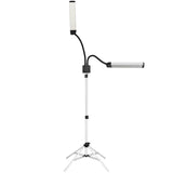 ActiveShop Eyelashes & Makeup LED Lamp Polluks II Black & Silver MSP-lD01 - LED treatment lamp with adjustable light arms on a white background
