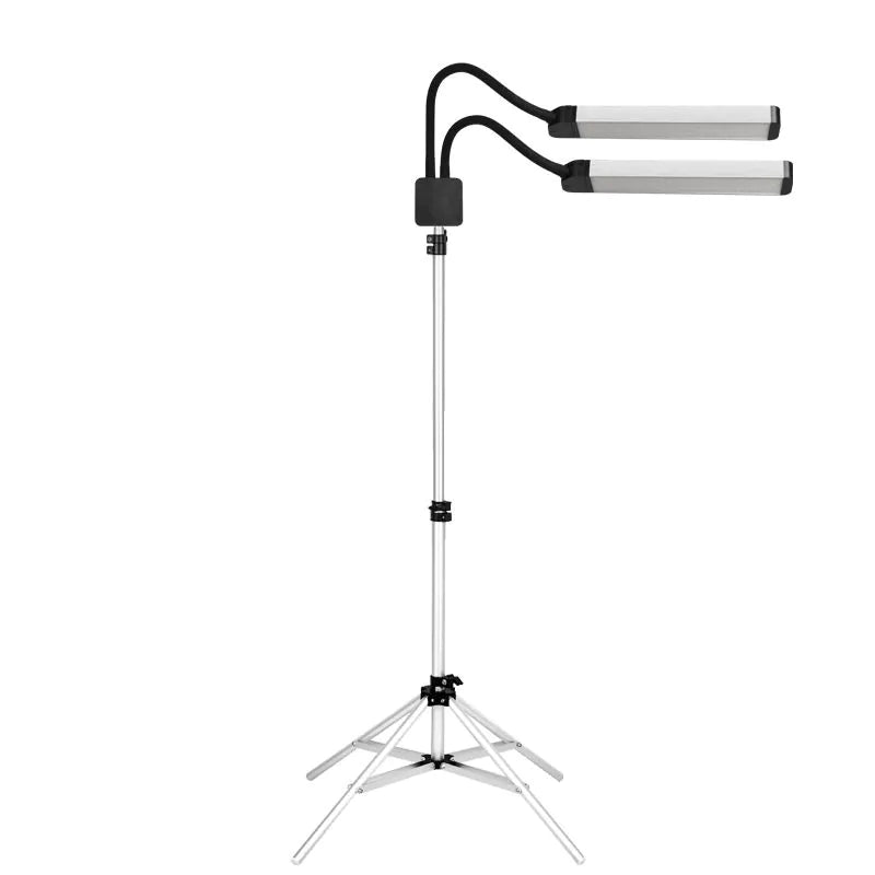 ActiveShop Eyelashes & Makeup LED Lamp Polluks II Black & Silver MSP-lD01 - LED treatment lamp with adjustable light arms on a white background
