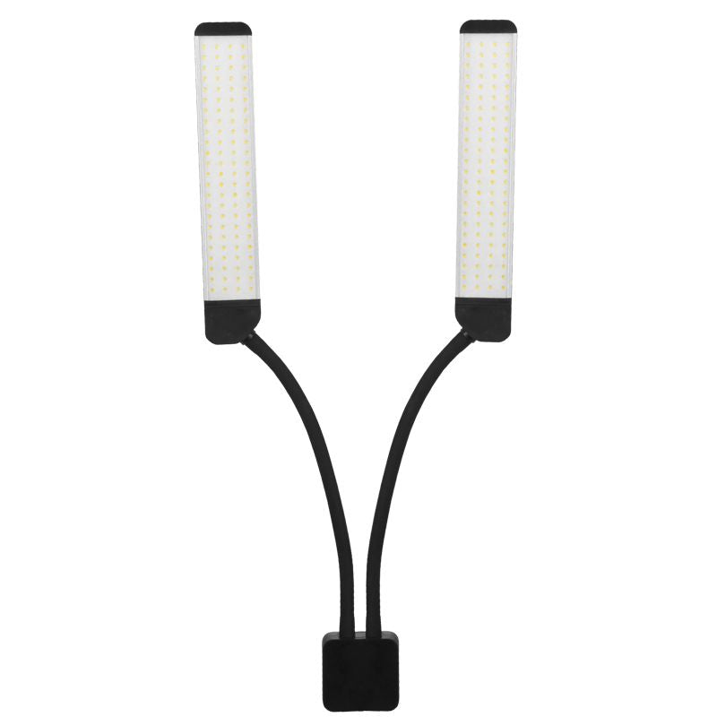 ActiveShop Eyelashes & Makeup LED Lamp Polluks II Black & Silver MSP-lD01 - LED treatment lamp with adjustable light arms on a white background