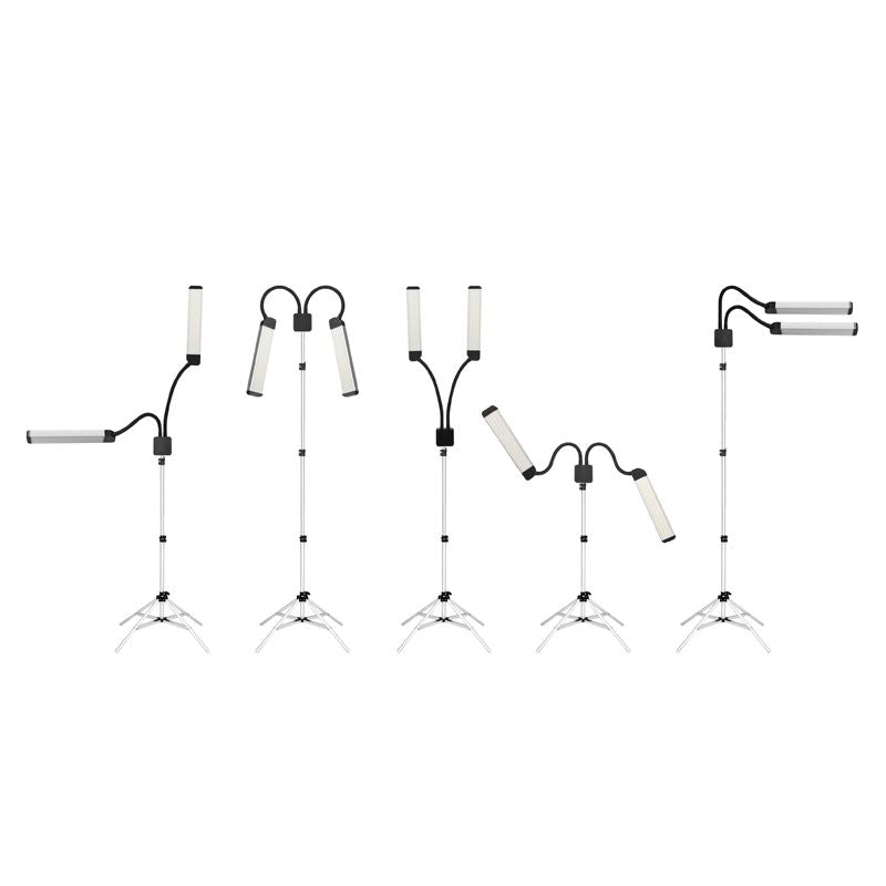 ActiveShop Eyelashes & Makeup LED Lamp Polluks II Black & Silver MSP-lD01 - LED treatment lamp with adjustable light arms on a white background