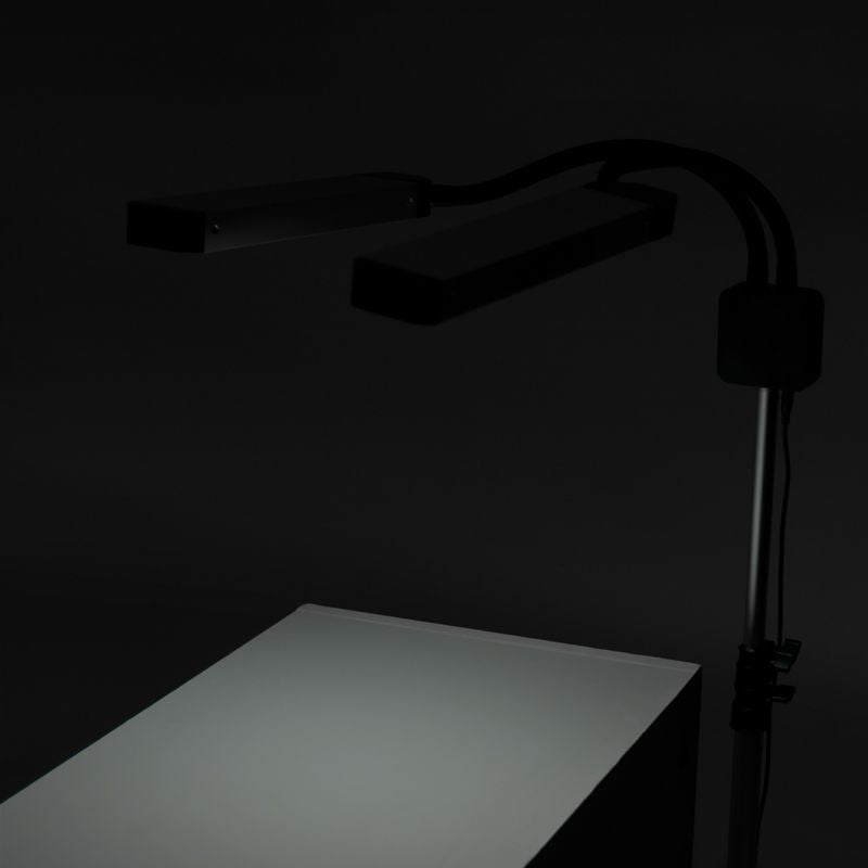 ActiveShop Eyelashes & Makeup LED Lamp Polluks II Black & Silver MSP-lD01 - LED treatment lamp with adjustable light arms on a white background