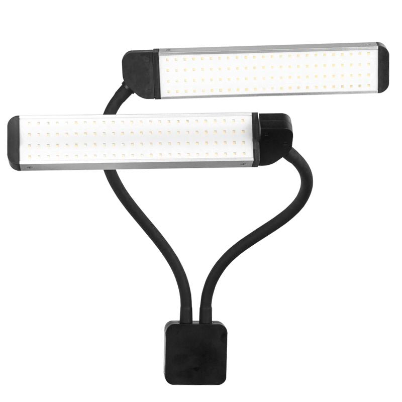 ActiveShop Eyelashes & Makeup LED Lamp Polluks II Black & Silver MSP-lD01 - LED treatment lamp with adjustable light arms on a white background