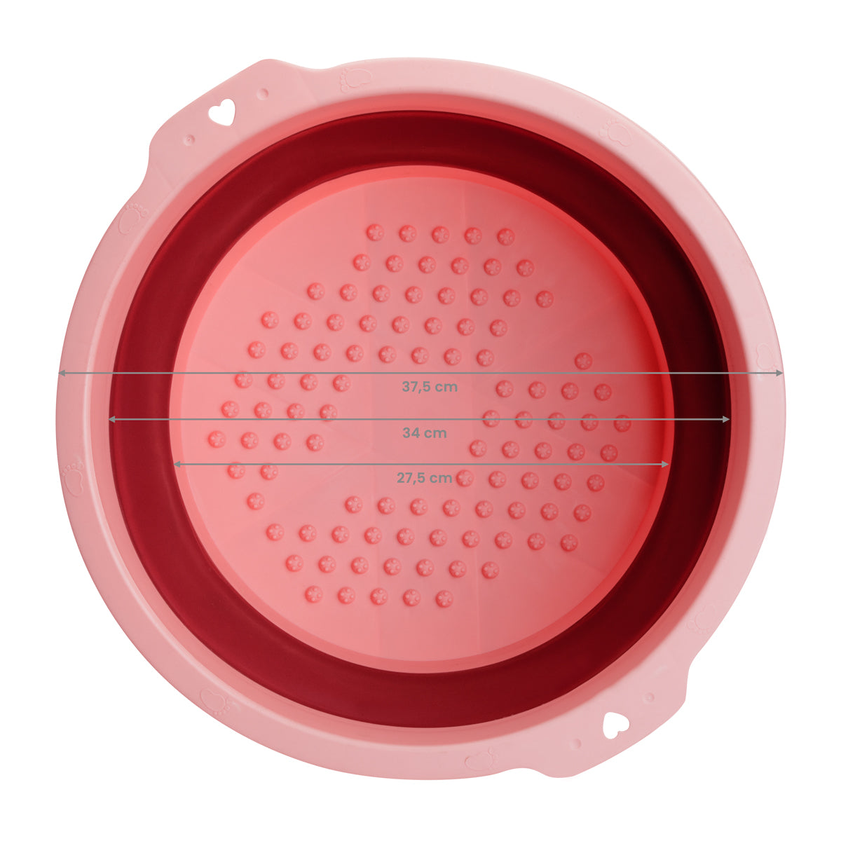 ActiveShop Foldable Pedicure Bowl Pink - pedicure bowl shown from above on a white background