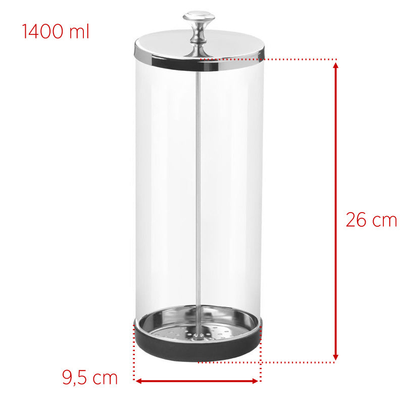 ActiveShop Glass Container For Disinfecting Tools 1400ml - isolated on a white background
