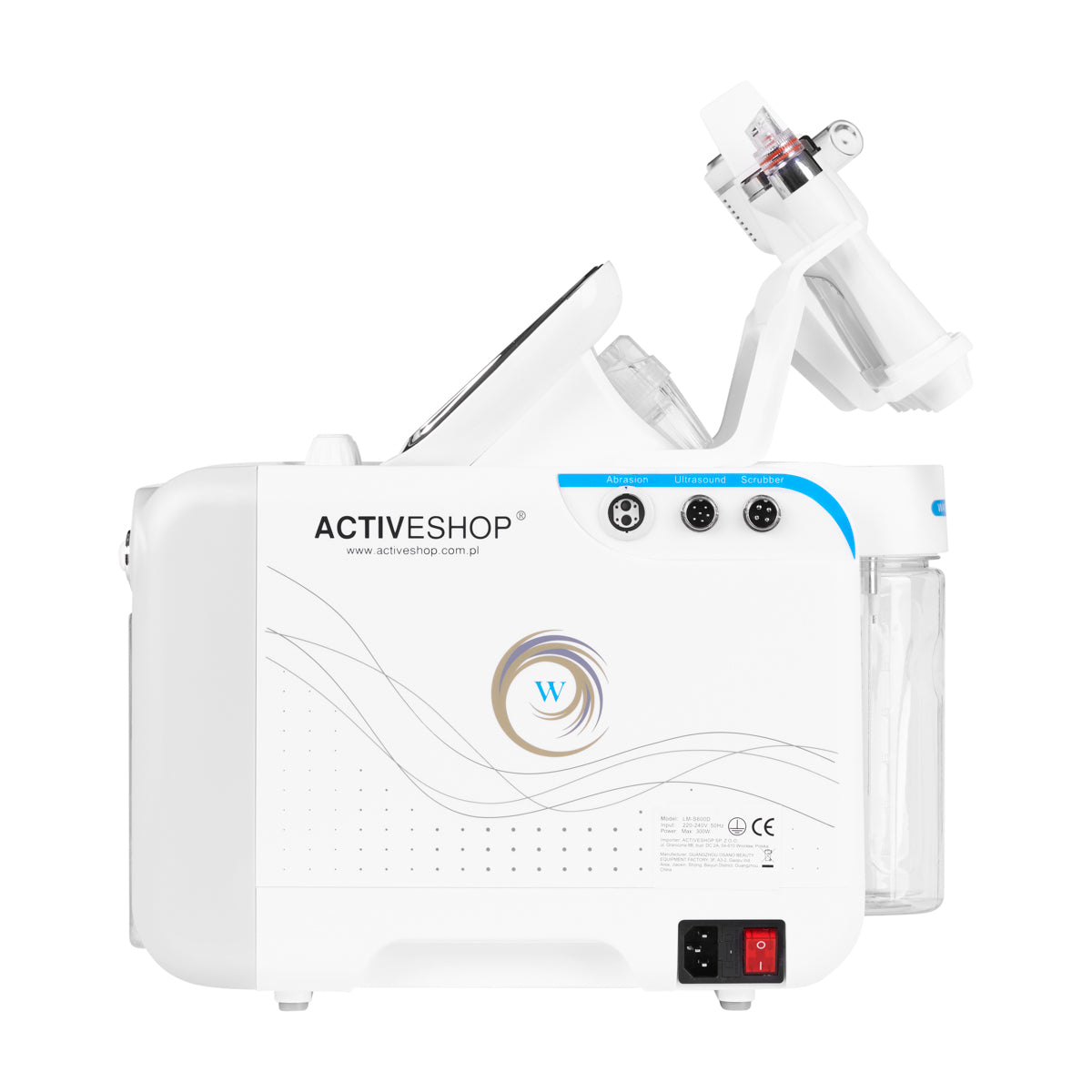 ActiveShop H2+ 6-In-1 Hydrogen Facial Device - main unit with included components on a white background