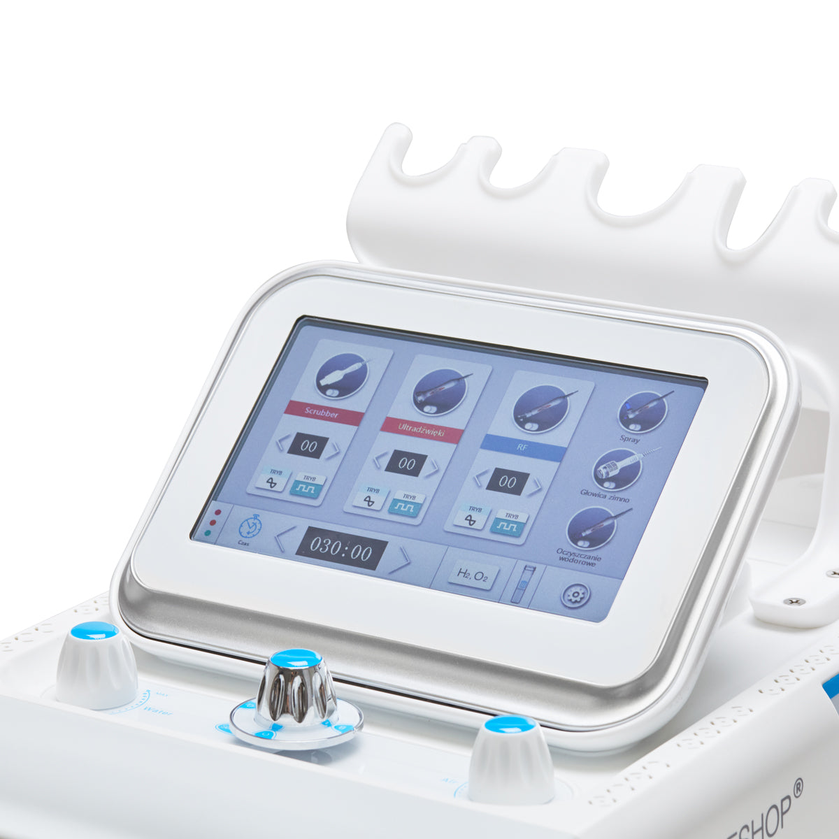 ActiveShop H2+ 6-In-1 Hydrogen Facial Device - close-up showing treatment handpieces and device components