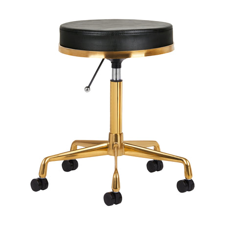 ActiveShop H4 Beauty Stool Black & Gold - full product view at an angle on a white background