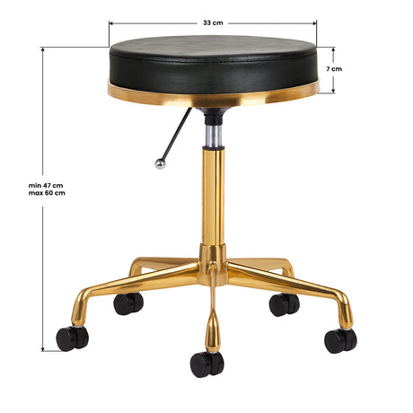 ActiveShop H4 Beauty Stool Black & Gold - full product view on a white background